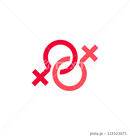 Female icon or Valentines day symbol 113323071