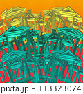 Abstract collage with elements classic architecture. Art poster, concept, zine cover. Background. 113323074