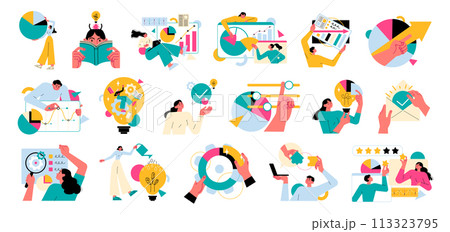 Business people work with information, data Business people work with information, data 113323795