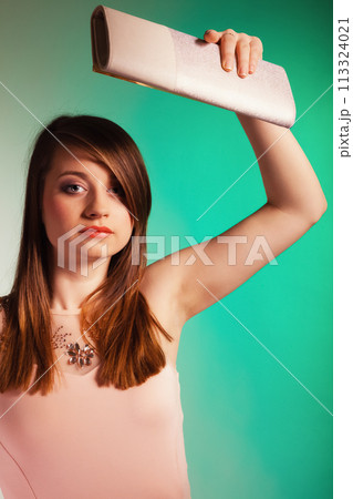 Fashion girl with elegant handbag bag 113324021