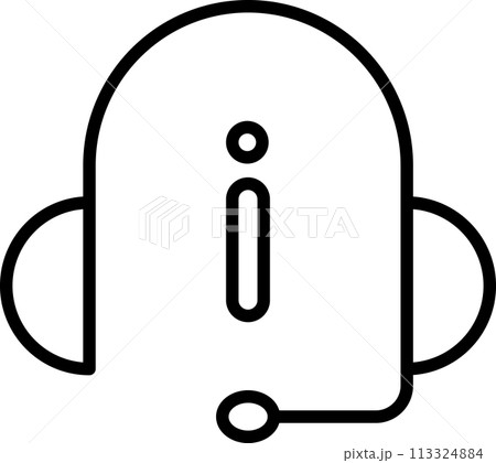 カスタマーサービスを表すヘッドホンのアイコン 113324884