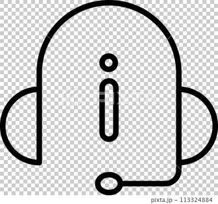 カスタマーサービスを表すヘッドホンのアイコン 113324884