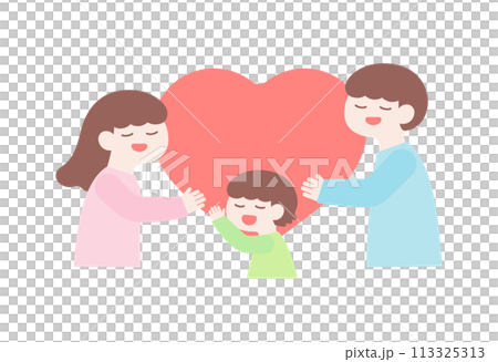 Family with hearts _ son 113325313