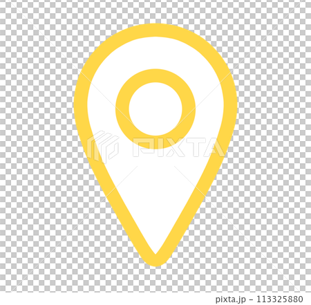 シンプルな黄色のマップアイコン 113325880