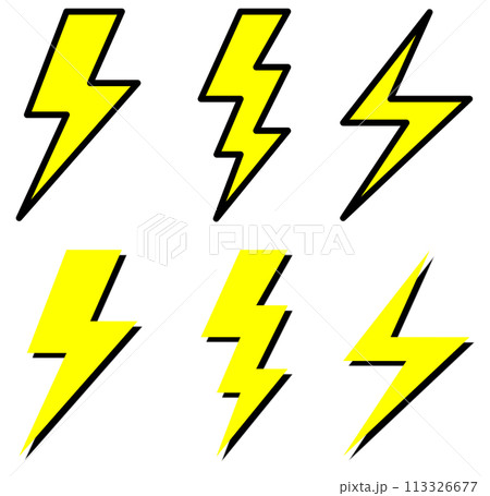 雷が鳴る稲妻のイラスト 雷が鳴る稲妻のイラスト 113326677
