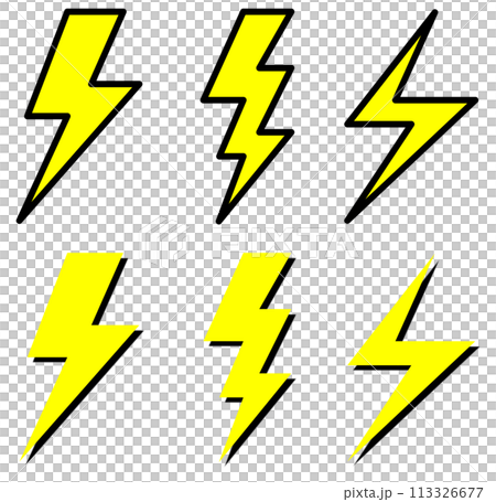 雷が鳴る稲妻のイラスト 雷が鳴る稲妻のイラスト 113326677