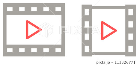 動画や映画をネット再生するイメージのイラスト 113326771