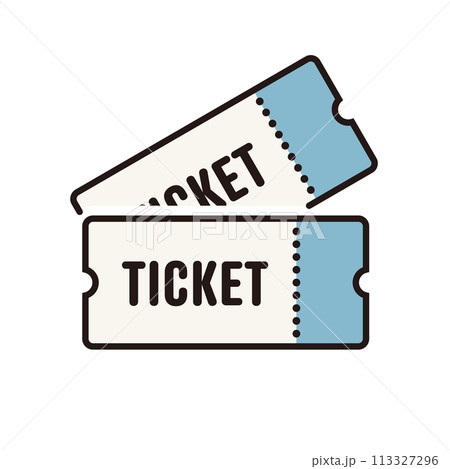 シンプルな2枚のチケットのアイコンのベクターイラストレーション 113327296