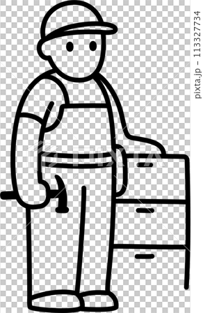 Carpenter, cabinet maker doodle icon Carpenter, cabinet maker doodle icon 113327734