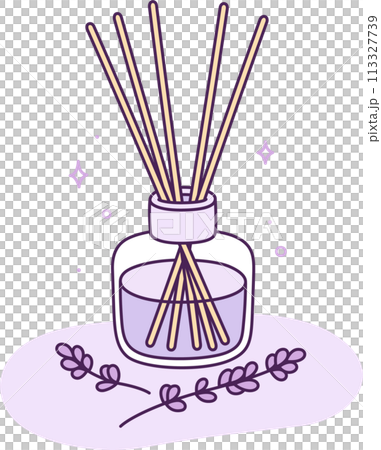 Lavender scented fragrance reed diffuser drawing Lavender scented fragrance reed diffuser drawing 113327739