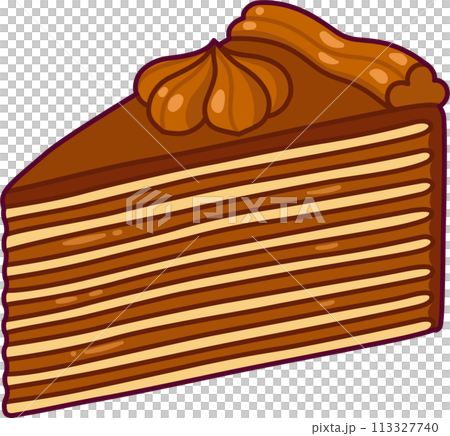 Slice of chocolate mille feuille cake Slice of chocolate mille feuille cake 113327740