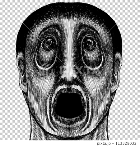 白黒の叫ぶ男または幽霊 白黒の叫ぶ男または幽霊 113328032