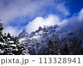 青空に映える雪山 113328941