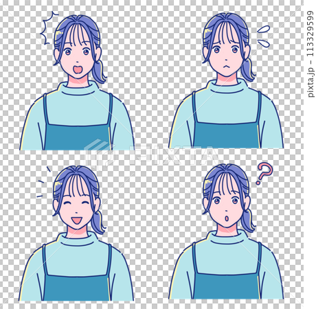 Anime style stylish girl line drawing Anime style stylish girl line drawing 113329599