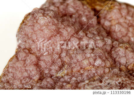 Macro stone cobalt calcite mineral on white background 113330196