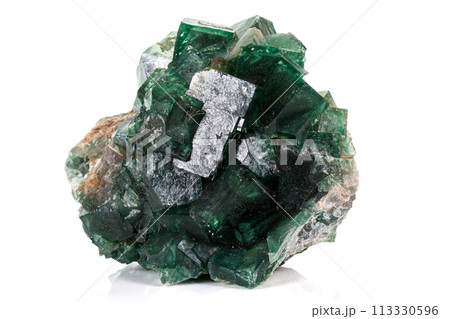 macro mineral tourmaline stone on white background macro mineral tourmaline stone on white background 113330596