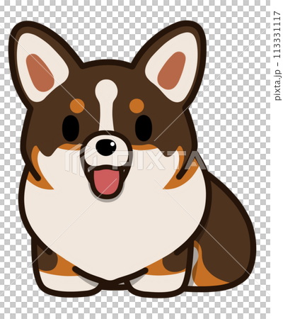 Smiling sitting tailless corgi (tri-color) Smiling sitting tailless corgi (tri-color) 113331117