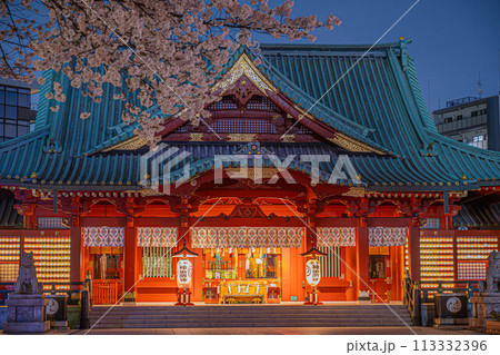 煌めく夜桜と歴史ある神田明神の美しい調和 113332396