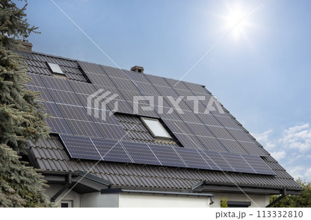 Solar Panels on Residential Roof Solar Panels on Residential Roof 113332810