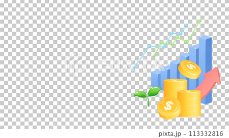 Asset increasing illustration frame_16:9_dollar - Stock Illustration ...