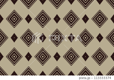Navajo tribal vector seamless pattern. Native American ornament. Ethnic South Western decor style. Boho geometric ornament. Vector seamless pattern. Mexican blanket, rug. Woven carpet illustration. Navajo tribal vector seamless pattern. Native American ornament. Ethnic South Western decor style. Boho geometric ornament. Vector seamless pattern. Mexican blanket, rug. Woven carpet illustration. 113333374