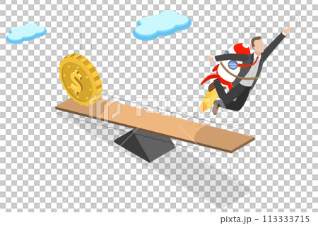 3D Isometric Flat Conceptual Illustration of Capital Injection 3D Isometric Flat Conceptual Illustration of Capital Injection 113333715