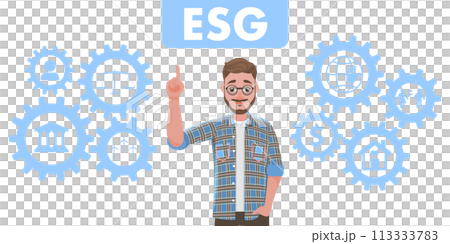 Flat  Conceptual Illustration of ESG Awareness 113333783