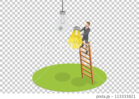 3D Isometric Flat  Conceptual Illustration of Business Transition 113333821