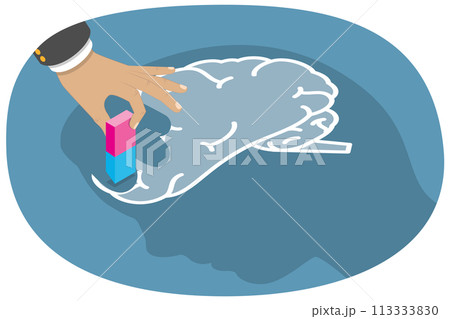 3D Isometric Flat  Conceptual Illustration of Brain Disorder 113333830