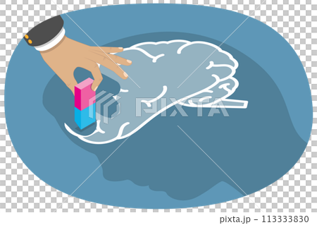 3D Isometric Flat  Conceptual Illustration of Brain Disorder 113333830