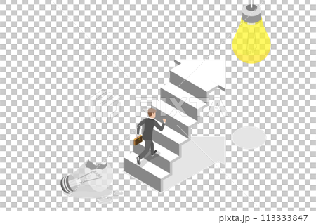 3D Isometric Flat  Conceptual Illustration of Business Transition 113333847