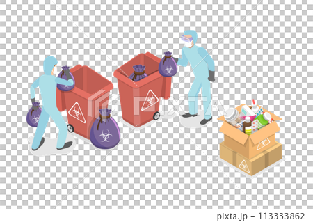 3D Isometric Flat Conceptual Illustration of Medicine Recycle 3D Isometric Flat Conceptual Illustration of Medicine Recycle 113333862