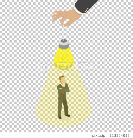 3D Isometric Flat  Conceptual Illustration of Inspiration 113334035