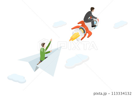 3D Isometric Flat Conceptual Illustration of Business Advantage 3D Isometric Flat Conceptual Illustration of Business Advantage 113334132