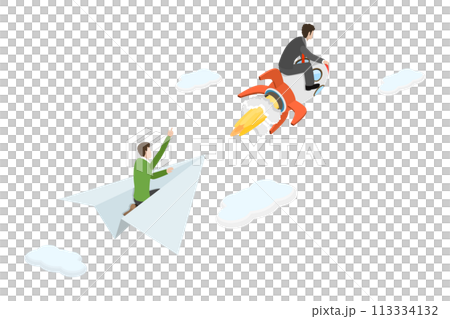 3D Isometric Flat Conceptual Illustration of Business Advantage 3D Isometric Flat Conceptual Illustration of Business Advantage 113334132