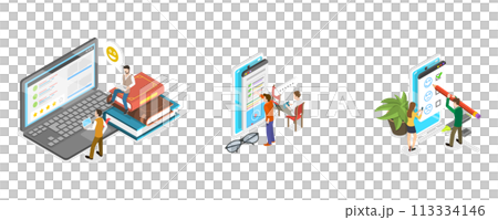 3D Isometric Flat Conceptual Illustration of Customer Feedback 3D Isometric Flat Conceptual Illustration of Customer Feedback 113334146