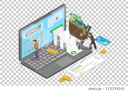 3D Isometric Flat Conceptual Illustration of Payroll System 3D Isometric Flat Conceptual Illustration of Payroll System 113334242