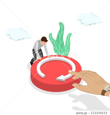 3D Isometric Flat Conceptual Illustration of Refresh 3D Isometric Flat Conceptual Illustration of Refresh 113334253