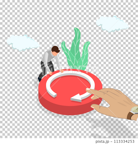 3D Isometric Flat Conceptual Illustration of Refresh 3D Isometric Flat Conceptual Illustration of Refresh 113334253