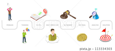 3D Isometric Flat Conceptual Illustration of Critical Thinking 3D Isometric Flat Conceptual Illustration of Critical Thinking 113334303