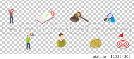 3D Isometric Flat Conceptual Illustration of Critical Thinking 3D Isometric Flat Conceptual Illustration of Critical Thinking 113334303
