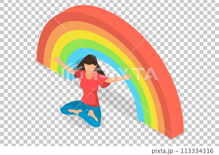 3D Isometric Flat Conceptual Illustration of Womens Mental Health 3D Isometric Flat Conceptual Illustration of Womens Mental Health 113334316