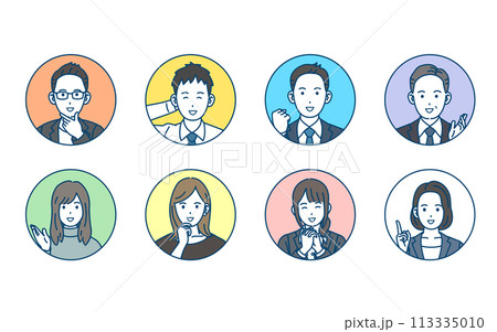 ビジネスパーソン、フリーランスで働く人々のイラスト ビジネスパーソン、フリーランスで働く人々のイラスト 113335010