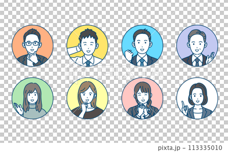 ビジネスパーソン、フリーランスで働く人々のイラスト ビジネスパーソン、フリーランスで働く人々のイラスト 113335010