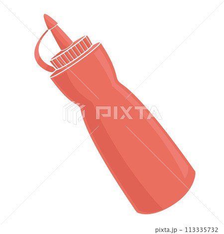 red plastic sauce bottle 113335732