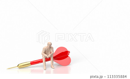 The red dart and man figure Business concept 3d rendering. 113335884