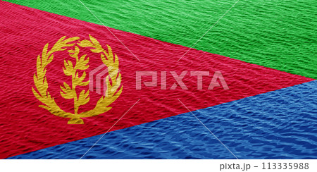 Flag of State of Eritrea on a textured background. Concept collage. 113335988