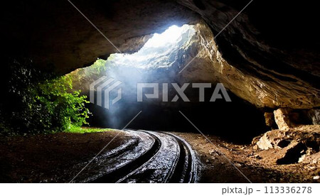 洞窟のタイヤ痕 洞窟のタイヤ痕 113336278