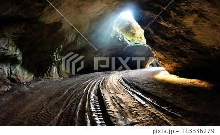 洞窟のタイヤ痕 洞窟のタイヤ痕 113336279