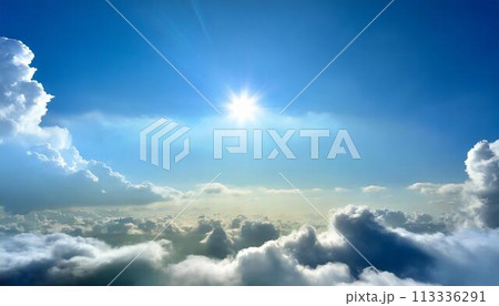 青空に広がる雲海 113336291